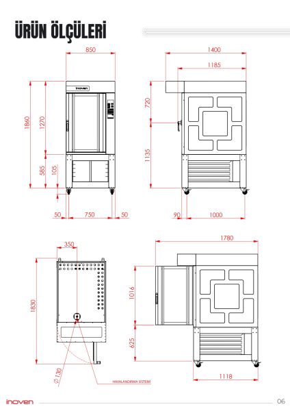 LEFKE 9 TEPSİLİ GAZLI KONVEKSİYONLU SEHPALI FIRIN