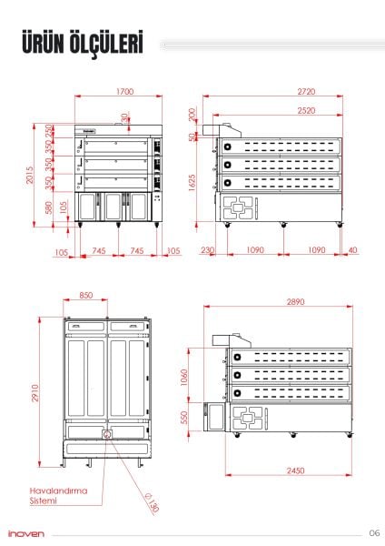 KOZA 120X200 3 KATLI TAŞ TABANLI MAYALANDIRMALI FIRIN